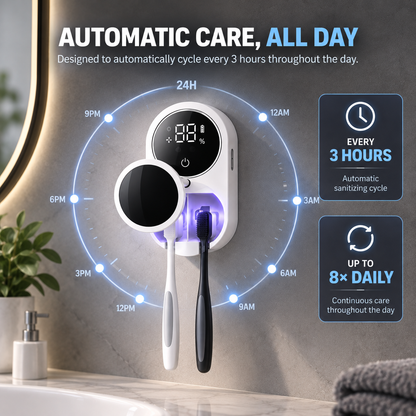 UV-C Toothbrush Sanitizer & Dryer with Touchless Sensor